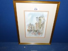 A framed and mounted Watercolour titled Canongar Edinburgh.