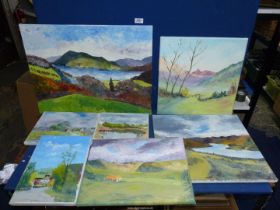 A quantity of Oils on canvas , to include Country Landscapes, River Landscapes, etc.