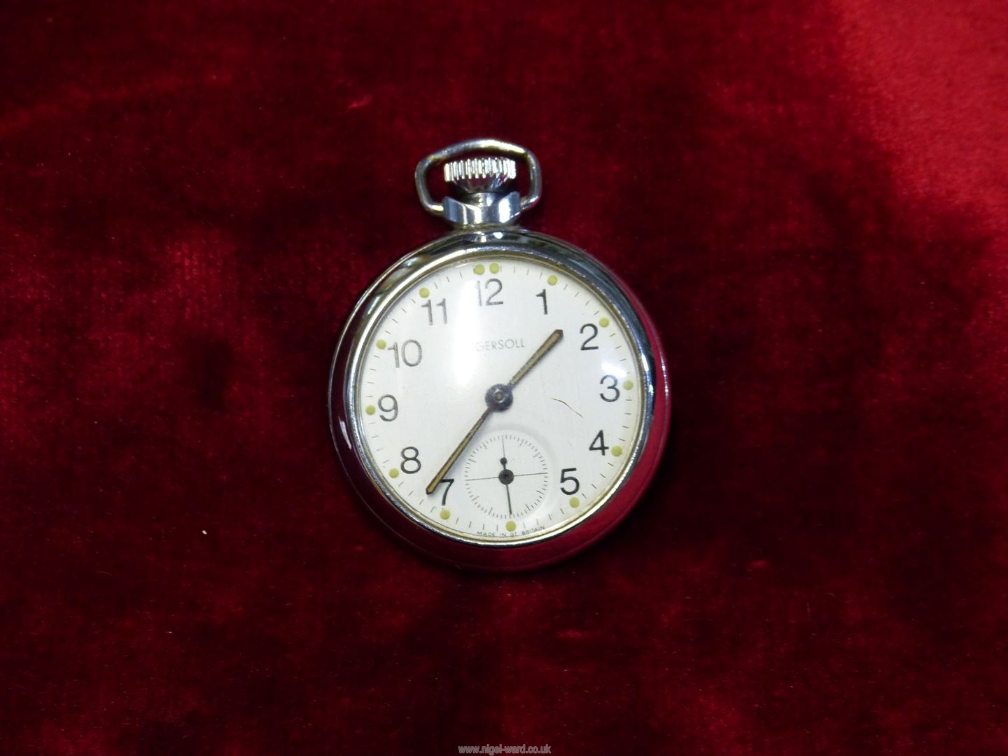 A vintage Ingersoll silver tone pocket watch. - Image 2 of 2