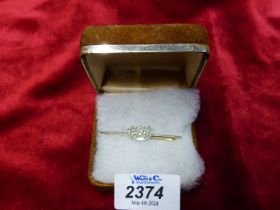 An antique WWI 18ct gold platinum and diamond navy Sweetheart Brooch.