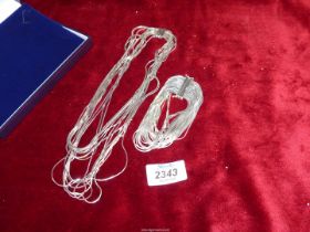 A stylish Sterling Silver multi-strand Necklace and bracelet set.