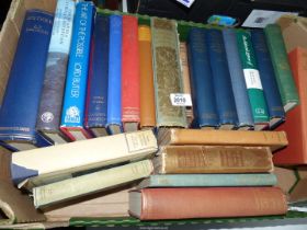 A box of hardback books to include Handbook to The Western Cathedrals,