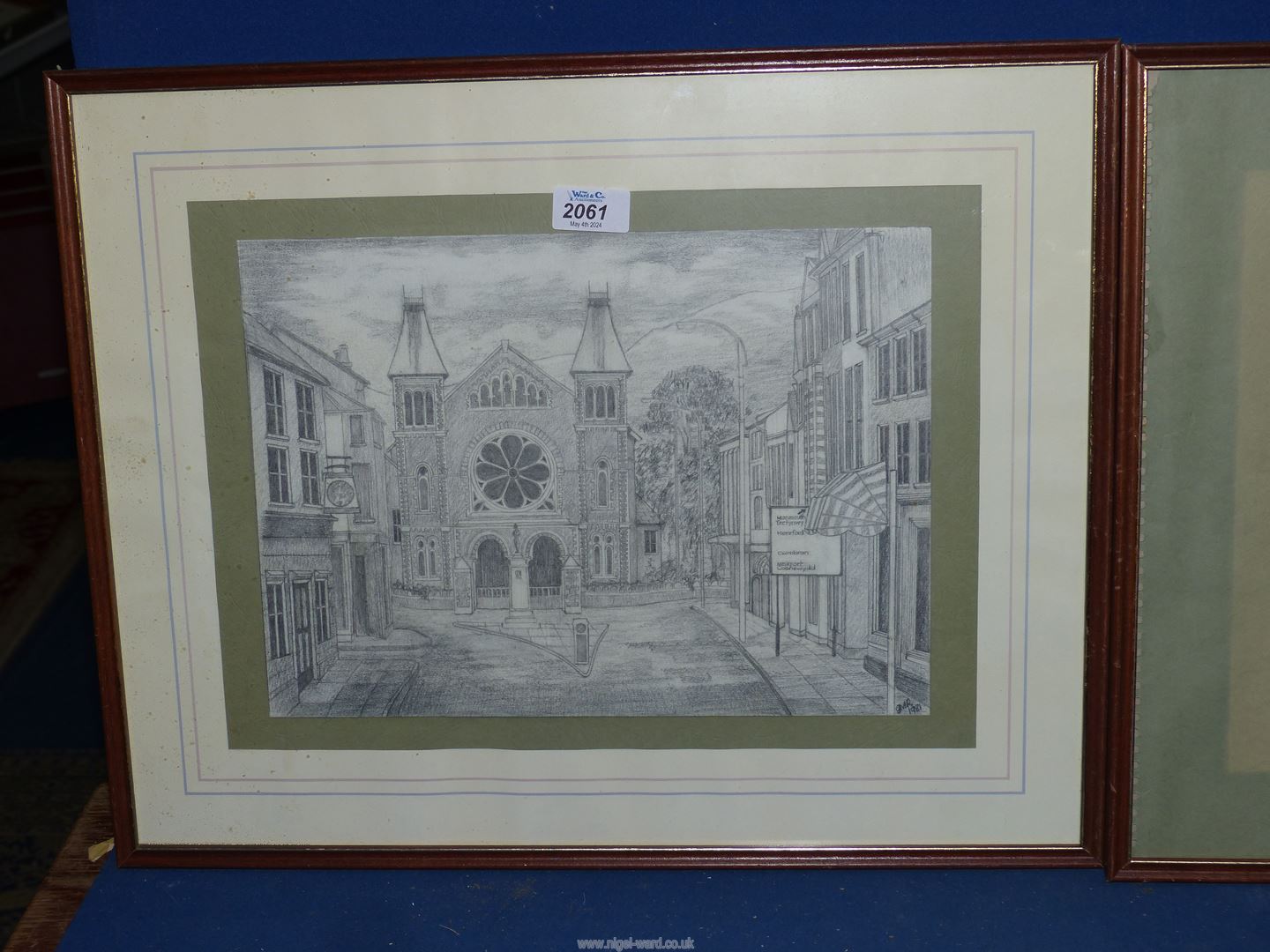 Two framed Pencil Sketches of Abergavenny, initialed lower right G.M. - Image 2 of 3