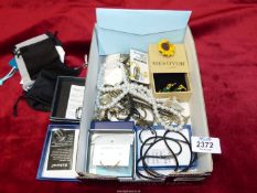 A box of ladies watches, jewellery, etc. some a/f.