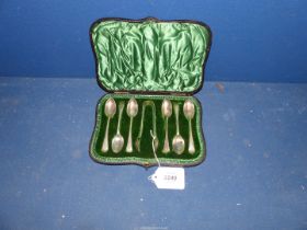 A cased set of silver teaspoons, Sheffield 1897, maker John Round & Son Ltd.