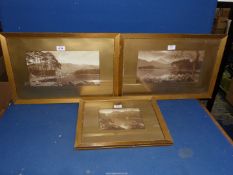 Three framed and mounted Prints to include Ullswater, Broomhill point Derwentwater and Friars Grag,
