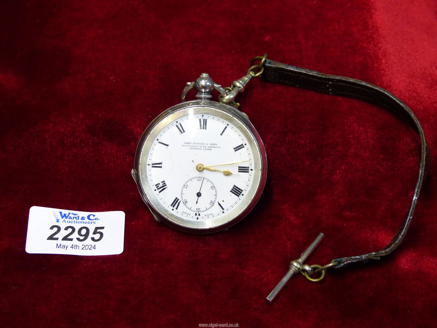 A Swiss made 925 silver cased Imperial Lever Pocket Watch by John Purser & Sons 'Watchmakers to the