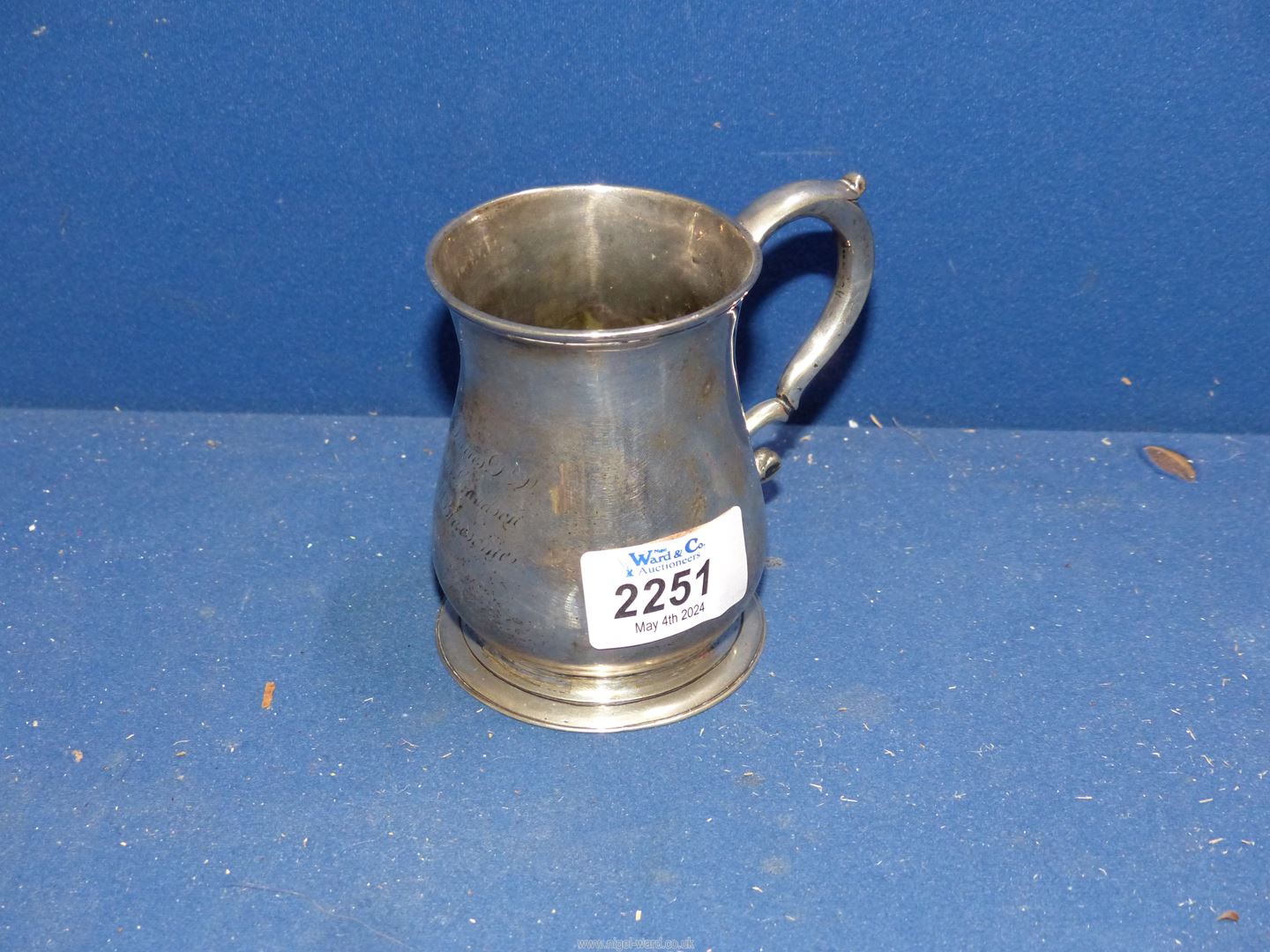 A George II silver Christening tankard, London 1747 maker Thomas Whipam 'W. Davies D.