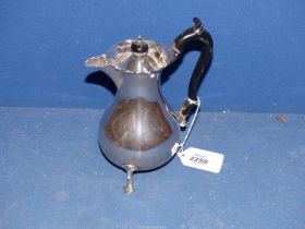 A Silver coffee Pot with ebonised handle and finial, Chester 1905, maker Stokes & Ireland Ltd.