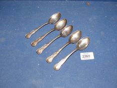 A set of five Silver teaspoons, Kings pattern, Edinburgh 1843, maker James & Walter Marshall,