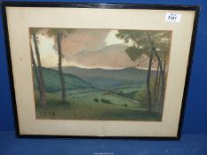A Watercolour of Impressionist landscape, signed C.E. Stiffe.