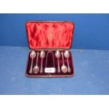 A cased set of Silver Teaspoons with sugar tongs, London 1894 (tongs 1893), weight 93.3 g.