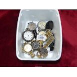 Assorted watches including Rotary, Accurist, Aviator pocket watch and Silver cased pocket Watch,