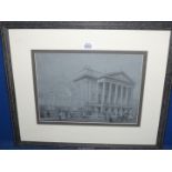 A framed and mounted Print of The Royal Opera House London 21 1/2" x 18".