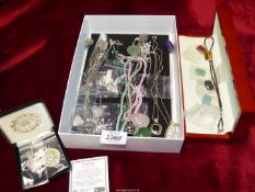 A quantity of mostly Sterling Silver chains with pendants including boxed Russell Grant & London