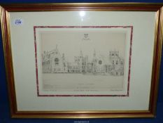 A framed Limited Edition Print of Clifton College no. 91/124 signed lower right Barry Cotterell.