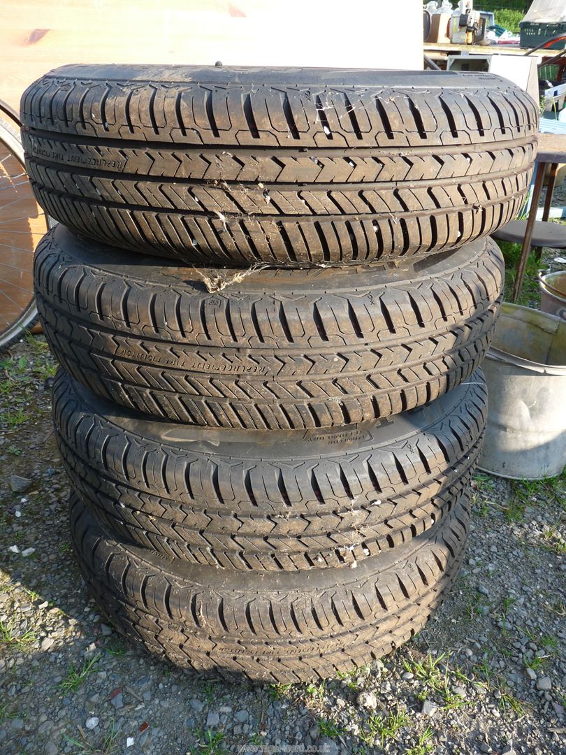 Four Vauxhall Corsa wheels and tyres - 155/80R13.