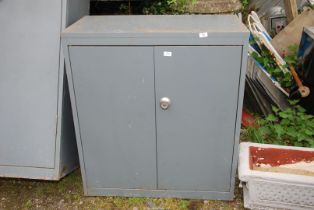 A metal cabinet, no shelves, 3' x 18" x 40 1/2" high.