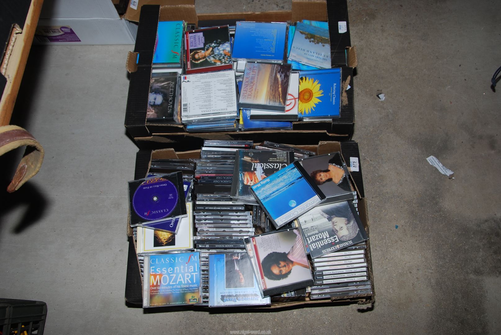 Two boxes of CD's mainly classical.