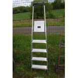 A 5 rung aluminium step ladder.