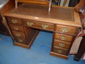 An Oak kneehole Desk,