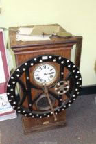 A "The Dey Register" wheel antique time recorder/Clocking-in Machine for 50 employees,