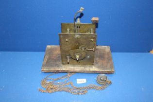 An early 30 Hour Long-case clock Movement, complete with its original seat-board.