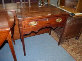 A good cross-banded Oak Side Table/Lowboy having a frieze drawer,