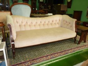 A Mahogany show farmed buttoned back double ended Sofa,