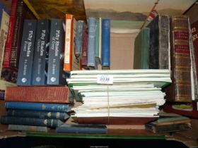 A box of books including 'Raynard The Fox', 'The Victorian Staffordshire Figure',