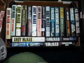 A quantity of hardback Andy McNab books to include Exit Wound, Battlelines, Seven Troop etc.