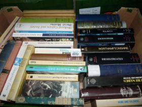 A box of books including The Buildings of Wales, Berkshire, Oxfordshire, The Crusaders,
