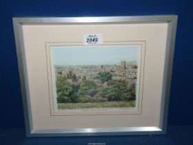 A framed and limited edition Print, no. 145/850 titled "Ludlow Castle and Town" signed Glyn Martin.