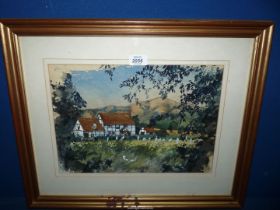 A framed and mounted Watercolour titled "Whites" by David Birtwhistle, 22 1/4" x 18".