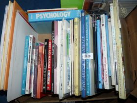 A box of books on Health and Psychology etc.