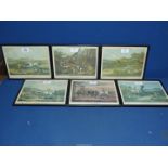 A set of six W.J. Shayer Fox Hunting pictures.