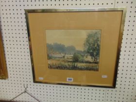 A framed and glazed watercolour, signed L.