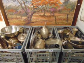 Three boxes of assorted Silver plate