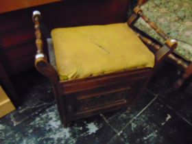A fall front Piano stool