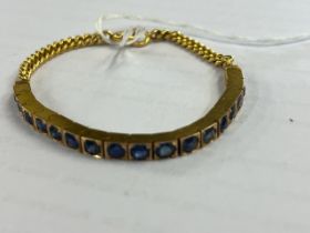 French hallmarked 22ct Gold, Sapphire bracelet with Diamonds, 15.