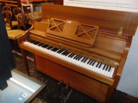 A Knight Teak cased upright Piano