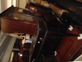 A qty of Stag furniture; Coffee table with drawers, corner display cabinet, display cabinet,