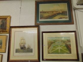 Three early framed early etchings; London scenes,