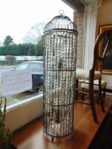 A decorative cage lamp