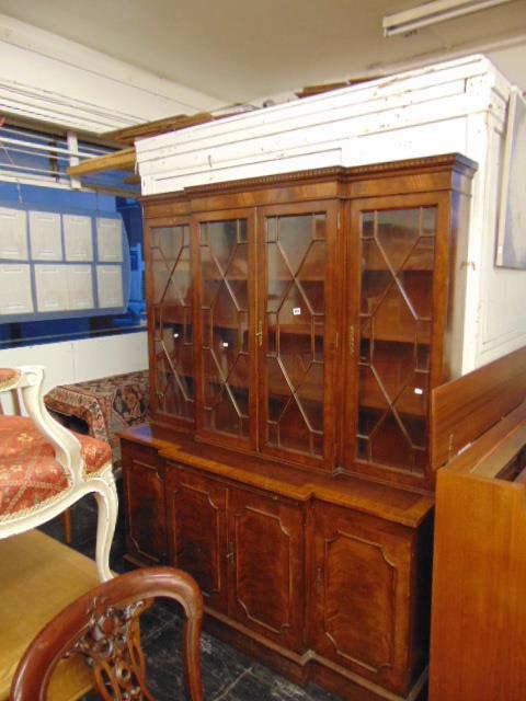 A Mahogany breakfront bookcase