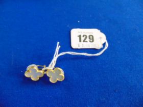 A pair of 18ct Gold VCA signed earrings Mother of Pearl