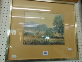 A framed and glazed watercolour, signed L.