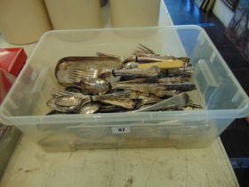 A large qty of silver plated cutlery