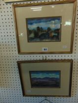 A pair of gilt framed watercolours