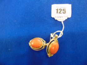 Edwardian Pair of Gold and Coral earrings